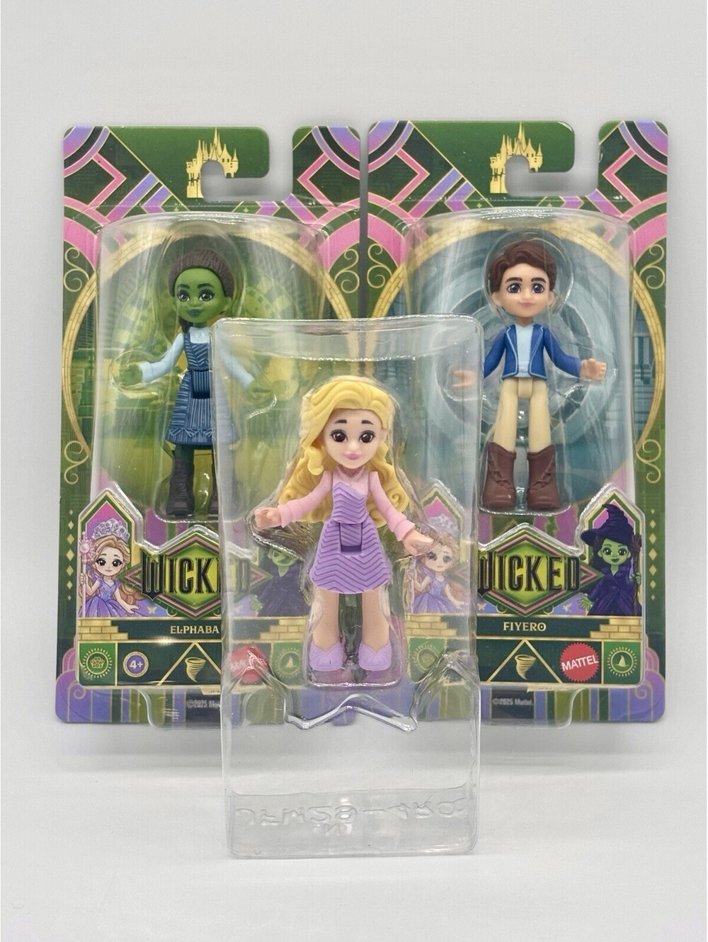2025 Mattel Wicked Mini Dolls Elphaba Fiyero Glinda Lot 3 JFM27 JFM30